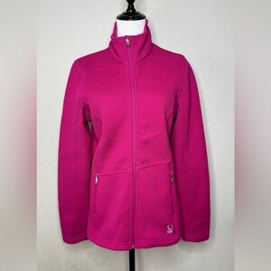 Spyder Core Sweater Jacket Size M Mid Weight Fleece Lined Magenta Pink Like NEW!